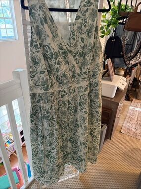 Lane Bryant Green Floral Midi Dress